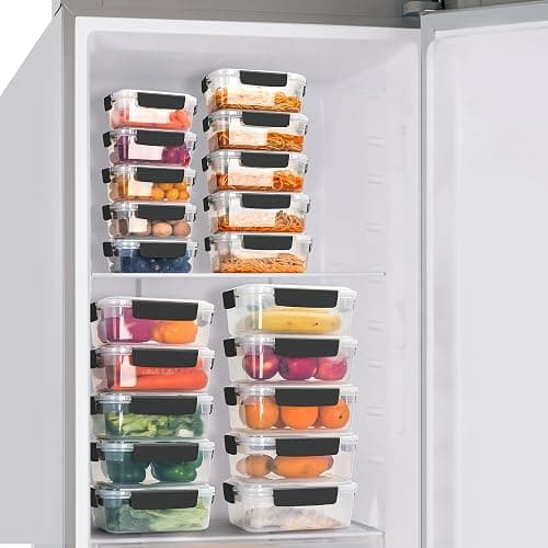 YORY 3 cup Plastic Food Storage Containers with Lids Nestable Freezer Dishwasher Safe Rectangle Container Set,5-Pack - 5 - 3 cups thumbnail 6