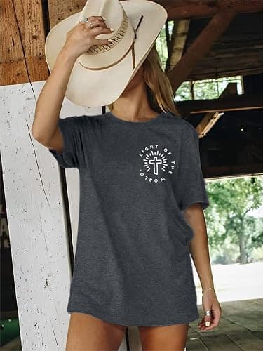 Jesus Oversized Shirts Women Christian: Faith Tshirt Bible Verse Shirts God Religious Tee Christian Inspirational Tops thumbnail 2