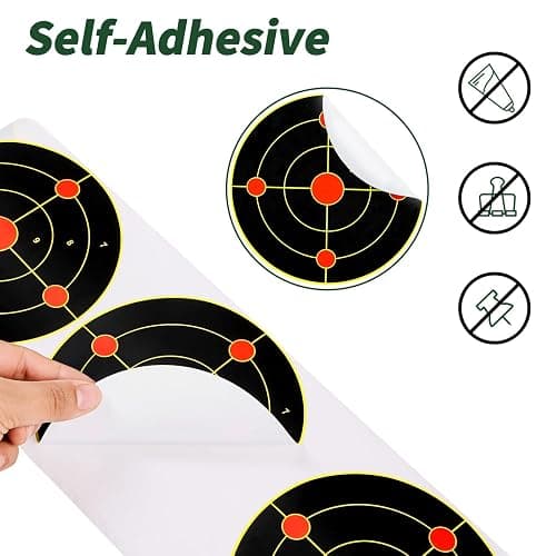 Dononr Shooting Targets, 6" Splatter Targets Stickers 100 Pack Self Adhesive Paper Target for Shooting Range Reactive Fluorescent Yellow Gun Target for Shooting Practice thumbnail 4