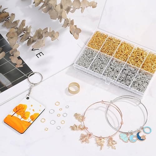 4600Pcs Silver and Gold Jump Rings with Open/Close Tools for Jewelry Making and Necklace Repair (Assorted Sizes) thumbnail 2