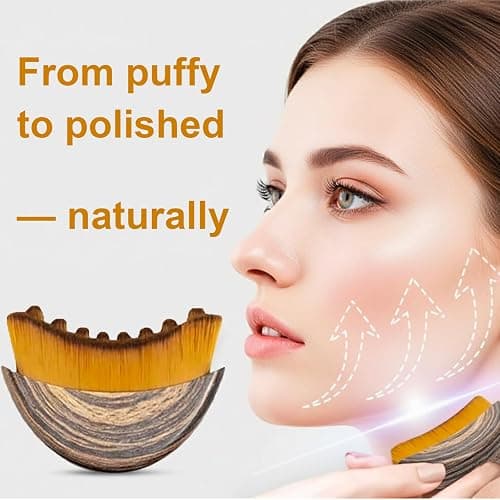 Stainless Steel Gua Sha Tool & Lymphatic Drainage Face Brush Set, TWPER Facial Massage Kit for Jawline Sculpting Puffiness Lifting Relaxation, Contour Face Brush with Storage Case thumbnail 2
