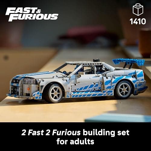 LEGO Technic 2 Fast 2 Furious Nissan Skyline GT-R (R34) Car - DIY Kit and Building Set for Adults - Collectible Model Street Racer with Drift Function - Gift for Car Enthusiasts and Movie Fans - 42210 thumbnail 2