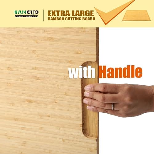  30x21 Inch Extra Large Bamboo Cutting Board, Stovetop Cover, Sink Cover, Noodle Board, with Detachable Legs, Juice Groove, Front Baffle, Ideal for Kitchen Countertop, Expanding Workspace - 30"L x 21"W thumbnail 5