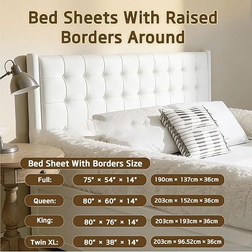Bed Sheet with Padded Borders –Sherpa Fitted Sheet with Raised Edges for Secure Sleep, Soft Nest-Like Enclosure, Non-Slip Deep Pocket, Breathable & Machine Washable,Full: 75" x 54" x 14" thumbnail 8