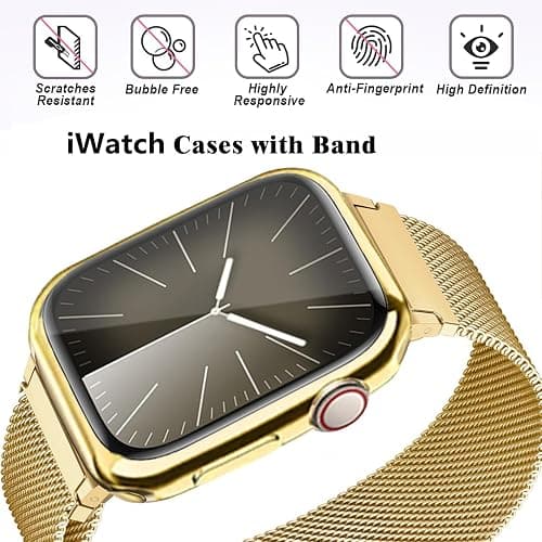 Magnetic Band and Case for Apple Watch Band 40mm 41mm 38mm 44mm 45mm 46mm 42mm Women/Men,Stainless Steel Milanese Loop Bracelet Strap with Cover Combo iWatch series 11 10 9 8 7 6 5 4 SE Ultra/2 3 49mm thumbnail 4