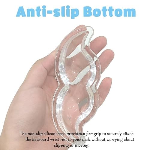 Gel Wrist Rest for Keyboard and Mouse Transparent White Mustache Elbow Pad Cushion Ergonomic Cute Clear Cool Mouse Wrist Pad Silicone Non-Slip Support for Computer Gaming Home Office Men Hand Pillow thumbnail 7