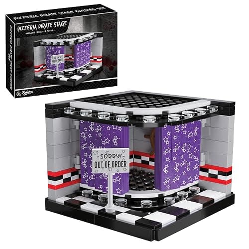 Five Nights Pirate Stage Pizzeria Cove Building Blocks Set, Monster Classic Horror Game Halloween Creative Festival Bricks Kit Toys Gifts Merch, Suitable for Fans Boys Girls Kids - Image 1