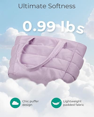 BAGSMART Tote Bag for Women, Lightweight Puffy Tote Bag with Compartments Shoulder Bag Handbag for Travel, Work, Gym thumbnail 5