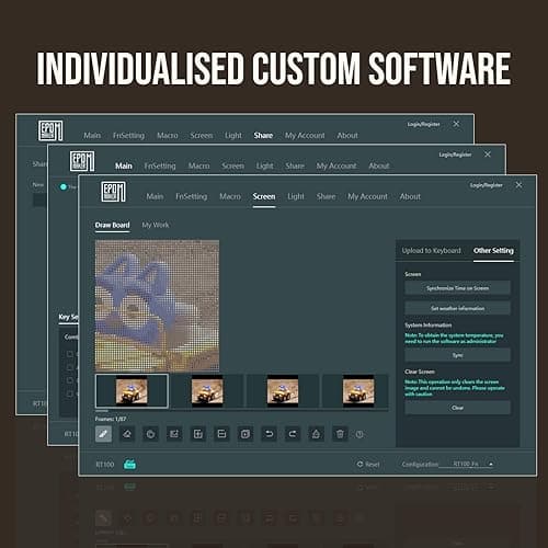 EPOMAKER RT100 97 Keys Gasket BT5.0/2.4G/USB-C Mechanical Gaming Keyboard with Customizable Display Screen, Knob, Hot Swappable Socket, 5000mAh Battery for Win/Mac (Flamingo Switch) - Epomaker Flamingo Switch - RT100 Retro thumbnail 7