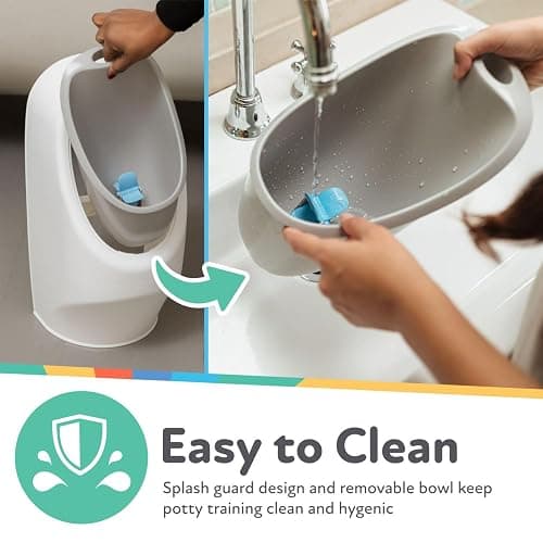 Nuby My Real Training Urinal - Freestanding - With Life-Like Flush Button and Sound - Potty Training for Boys - 18+ Months - White thumbnail 5