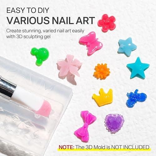 MIZHSE 12 Colors 3D Nail Gel Set, Non-Sticky Sculpting Gel for Nail Art | Painting Molding Gel with Sculpture Pen Soak Off U V Sculpting Gels for Home DIY Salon Manicure thumbnail 5