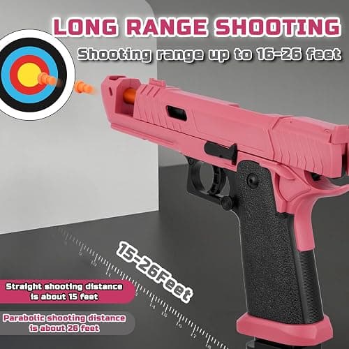Soft Bullet Toy Gun Shell Ejecting with 120 Bullets, Rapid-fire Realistic Toy Gun for Boys, Shooting Game Toy Pistol Model Gun, Christmas Birthday Gifts for Boys Girls Age 6+ (Red) thumbnail 3
