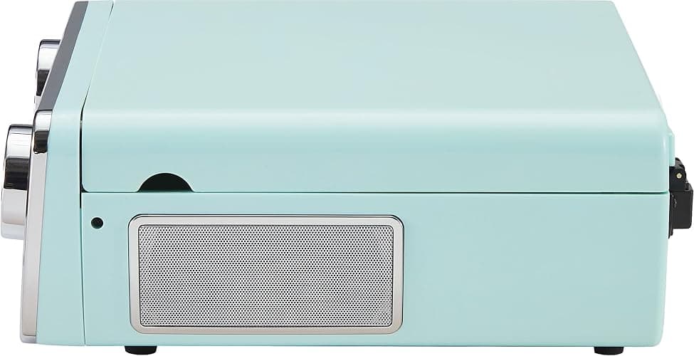 Crosley CR6047A-AB Powel 7-in-1 Bluetooth in/Out Vinyl Record Player with AM/FM Radio, CD Player, and Aux-in, Aqua Blue thumbnail 9