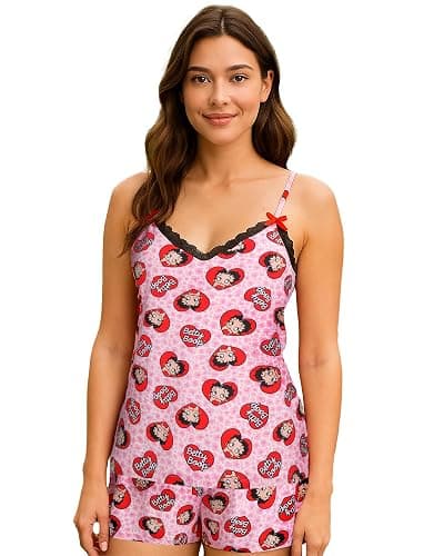 COCO BRANDS Womens Pajama Sets - 2 Piece Strawberry Shortcake Betty Boop Cami Top and Pajama Short Set (Sizes S-XL) - Image 1