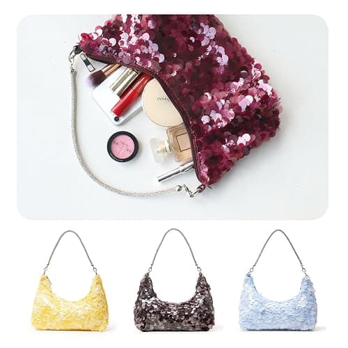 EKEKEKUN Women Sparkly Sequin Clutch Purse Bling Glitter Evening Handbag Shoulder Bag for Wedding Party Prom Banquet thumbnail 5