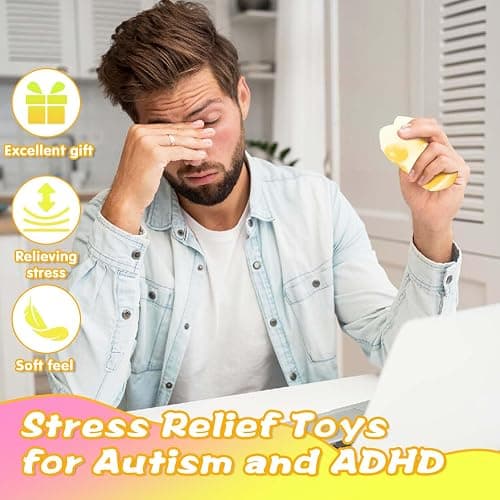 Gytera Cat Paw Squishies Fidget Toys Adults, Sticky Cute Squeeze Sensory Toys for Autism and Stress Relief, Stress Balls for Kids Birthday Gift for Boys and Girls(5 Packs Jelly) thumbnail 5