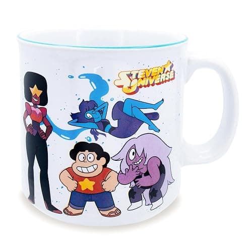Steven Universe Crystal Gems Ceramic Camper Mug | Coffee Cup For Espresso | Holds 20 Ounces - Image 1
