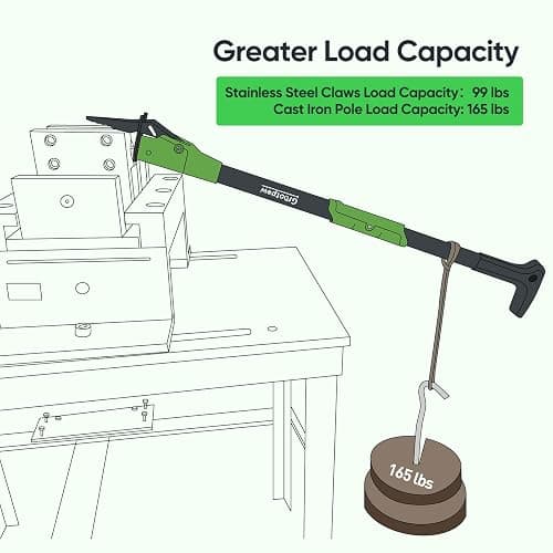 Grootpow WP5 Heavy Duty Weed Puller Tool, Stand Up Dandelion Weeder with 40" Handle, 3 Claws & Fiberglass Foot Pedal, Weeding Tool Made with Cast-Iron, Easily Remove Weeds Without Bending or Kneeling thumbnail 5