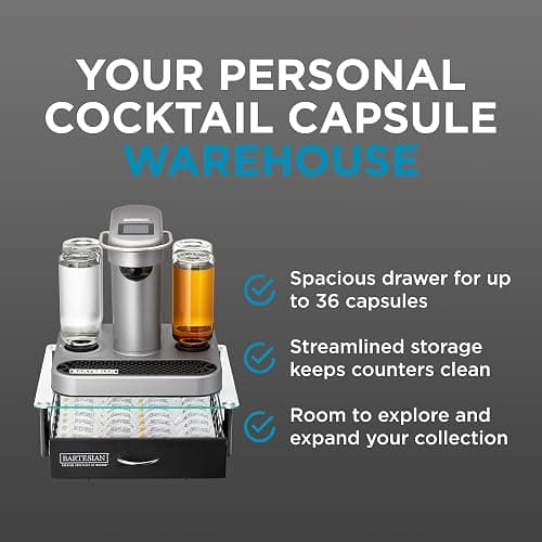 Bartesian Cocktail Capsule Storage Drawer Organizer - Stylish Mixology Cocktails Drink Mixer Holder Dispenser - Home Bar Accessories for Cocktail Maker Machine - Holds Up to 36 Bartesian Capsules - Capsule Drawer thumbnail 3