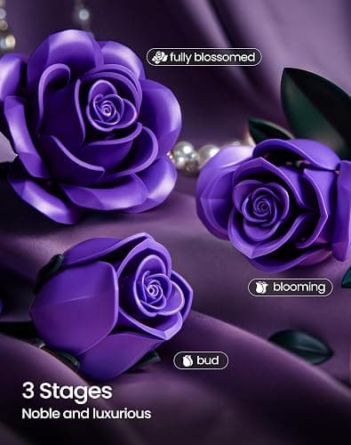 iATOM Purple Rose Bouquet Building Set, 12Pcs Flowers Botanical Collection for Adults Women, for Her/Girlfriend/Mom/Wife/Couple, Purple Retro Home Office Table Centerpiece Decor thumbnail 4