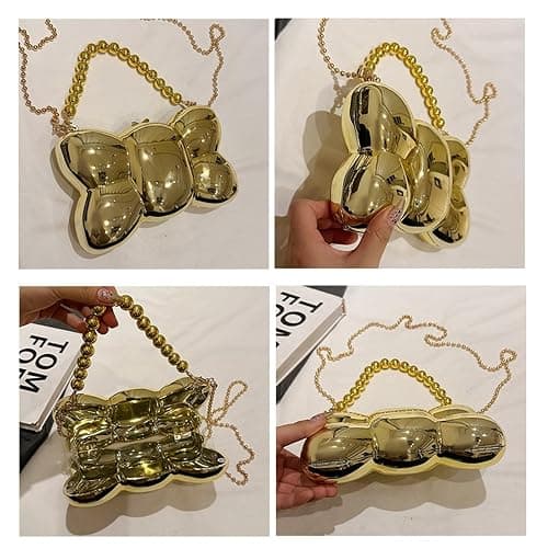 HZhuyu Bow Purse for Women Mini Bow Clutch Purse Y2k Bow Metallic Small Wedding Crossbody Cute Clutch Party Handbag thumbnail 5