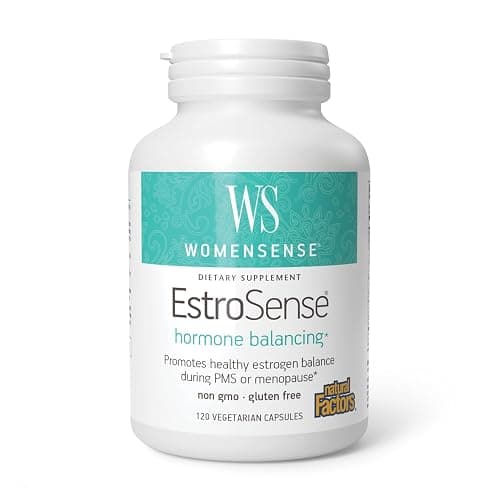 Natural Factors WomenSense EstroSense - Daily Hormonal Balance Support Supplement - Supports Healthy Menstration & Menopause - Non-GMO Natural Supplement - 120 Vegetarian Capsules (60 Servings) - Image 1