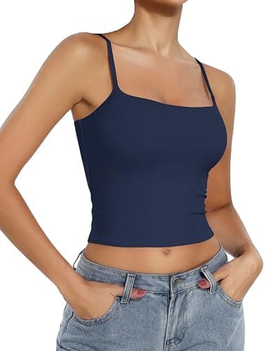 Avidlove Camisole Tank Tops for Women Square Neck Spaghetti Straps Double Lined Y2K Going Out Cami Top thumbnail 4