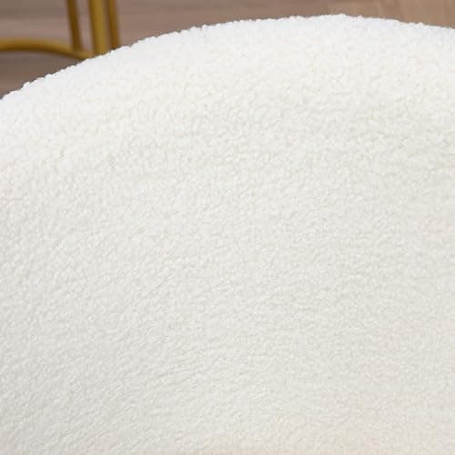 Vinsetto Armless Office Chair, Fluffy Computer Desk Chair with Adjustable Height, Swivel Wheels, Mid Back, Gold thumbnail 8