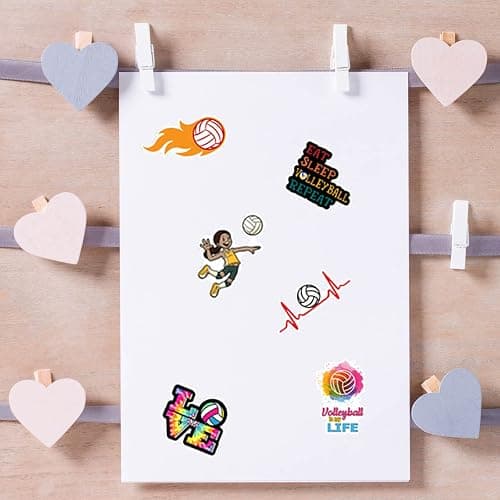 Volleyball Stickers, 100PCS Motivational Volleyball Water Bottle Stickers for Kids, Anywhere You Need Vinyl Waterproof Stuff thumbnail 8