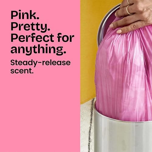 Glad Small Trash Bags 4 Gallon, Febreze Cherry Blossom Garbage Bags, Odor Resistant with Drawstring, 34 Count thumbnail 2