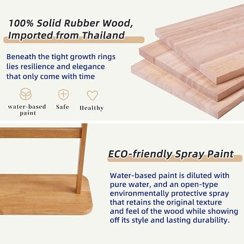 Aibiju Coat Rack Freestanding, Coat Tree with 2 Main Rods and Stable Design, Clothes Racks for Hanging Coats Clothes Suits Jacket, Easy to Assemble and Very Sturdy, Natural Wood Color USYD-202 thumbnail 6