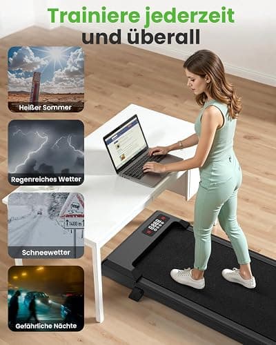 HomeFitnessCode Walking Pad für Zuhause mit Neigung - Laufband Laufpad Steigung Untertisch Elektrisch 1-8 KMH Walking Band thumbnail 7