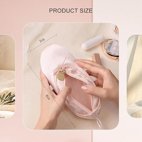 TCULIHWY Pink Ballet Shoe Makeup Bag, Dance Recital Gifts for Girls | Small Satin Cute Cosmetic Bag, Ballet Pencil Case Pouch, Bow Mini Dance Bag for Girls, Dancer & Ballerina Performance gifts thumbnail 7