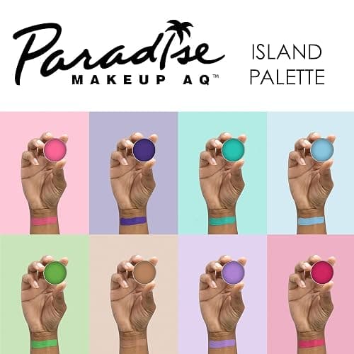 Mehron Makeup Paradise AQ - ISLAND PALETTE, Water-Activated Face Paint | 8 Color Professional Face & Body Paint Makeup for Cosplay, Theater, & Halloween. Vegan, Cruelty-Free, & Made in USA. thumbnail 4