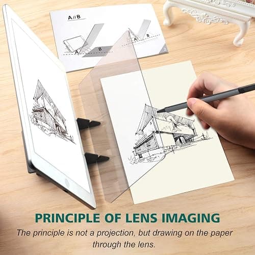 Optical Drawing Board Portable Image Drawing Board Tracing Drawing Projector Painting Board Sketching Tool with PMMA Lens for Kids, Beginners, Artists, etc thumbnail 4