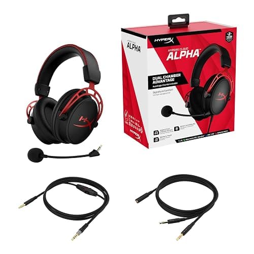 HyperX Cloud Alpha - Gaming Headset, Dual Chamber Drivers, Legendary Comfort, Aluminum Frame, Detachable Microphone, Works on PC, PS4, PS5, Xbox One, Xbox Series X|S, Nintendo Switch and Mobile – Red | Dual Chamber Drivers, Legendary Comfort, Aluminum Frame, Detachable Microphone, Works on PC, PS4 thumbnail 8