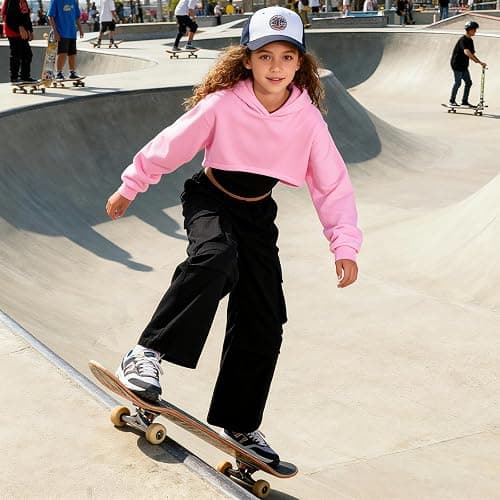 Voxikodex Girls Cute Clothes 3 Piece Cropped Hoodie + Cami Top + Cargo Pants Winter Spring Outfits for Teen Girls Size 7-14Y thumbnail 3