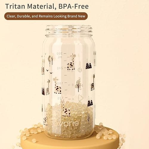 Evorie Tritan Spill Proof Straw Sippy Cups for Toddlers 1–3 Years, 10 Oz | BPA & BPS-Free, Toddler Water Bottle, Easy Grip Handles, Dishwasher Safe, Durable Tritan, Easy to Clean, Giraffe thumbnail 8