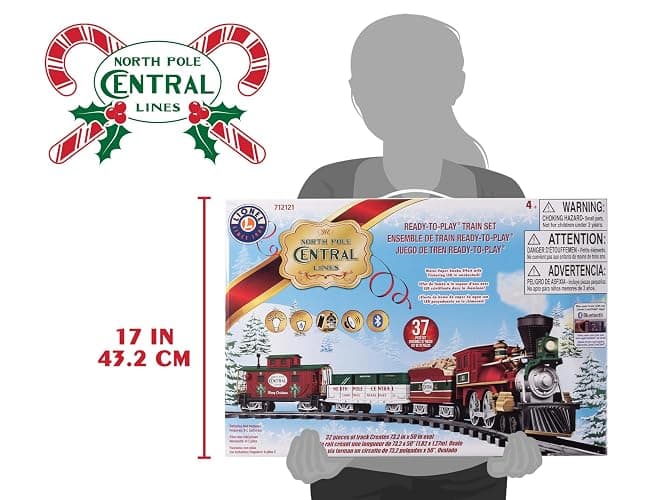 Lionel Battery-Operated North Pole Central Freight Toy Train Set with Bluetooth, Locomotive, Train Cars, & Track with Authentic Train Sounds, Lights, & Water Vapor Smoke Effects for Kids 4+ thumbnail 19