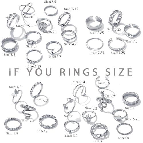 iF YOU 30 Pcs Gold Knuckle Rings Set for Women, Vintage Stackable Cute Finger Midi Rings, Fashion Simple Silver Rings Pack Jewelry for Women Gift thumbnail 6