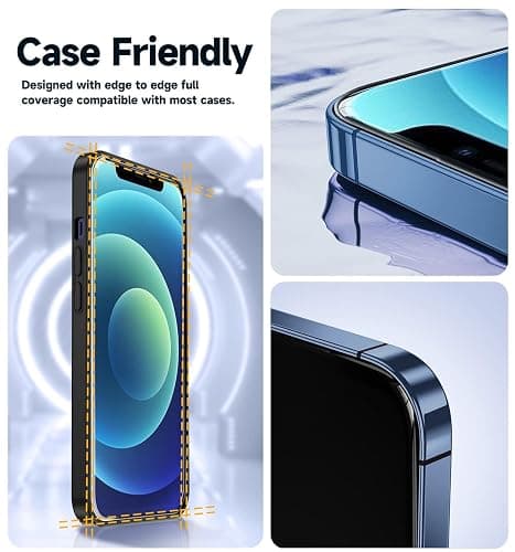 MAGIC JOHN 2 Pack for iPhone 12/iPhone 12 Pro 6.1 inch Tempered Glass Screen Protector, Auto Dust-Elimination Installation, Bubble Free, HD Clear, Easy Installation thumbnail 6