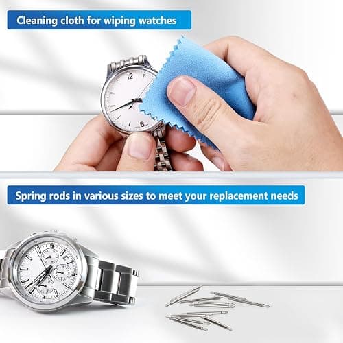 JOREST Watch Spring Bar Tool, Watch Repair Kit to Replace The Watch Strap, Watch Link Removal Tool, with User Manual, 56PCS (16-26mm) Spring Bars thumbnail 8