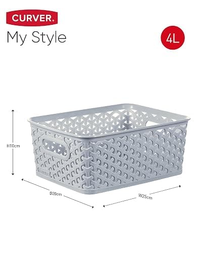 Curver My Style Small Rectangular Storage Basket 4L - Blue (Pack of 4) thumbnail 3