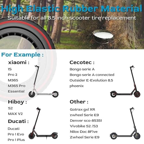 OUXI Xiaomi Tyre, Electric Scooter Tyre Solid 8.5 Inch Puncture Proof Explosion Proof Rubber Tubeless Wheel Front/Rear for Xiaomi Mijia M365 Pro, Gotrax gxl/XR/V2-2PCS thumbnail 4