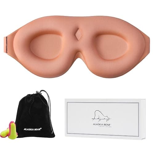 ALASKA BEAR 100% Blackout Sleep Mask for Women and Men, Vacuum-Sealed, Dusty Pink - Image 1