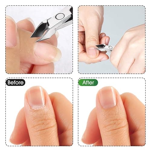 Cuticle Trimmer 3/4 Jaw Extremely Sharp Cuticle Nippers Scissors Stainless Steel Clippers Cutter Remover Pedicure Manicure Nail Tool, opove X7, Space Gray thumbnail 5