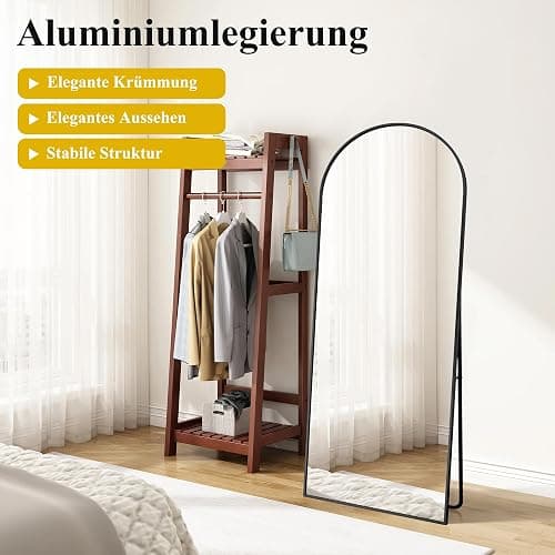 KeepGoon Round Rainbow Mirror Large Round Mirror with Rounded Corners Wall Mounted Mirror Wall Mounted Mirror for Bedroom Wall Mirror (Black Round, 173×63cm) thumbnail 7
