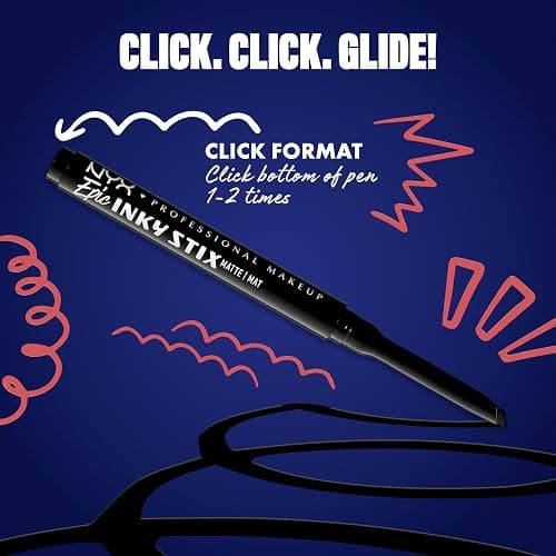 NYX PROFESSIONAL MAKEUP Epic Inky Stix Eyeliner, Mechanical Cream Gel Eyeliner, Waterproof Formula With Up To 24HR Wear - 01 Black Screen (Matte Black) thumbnail 4