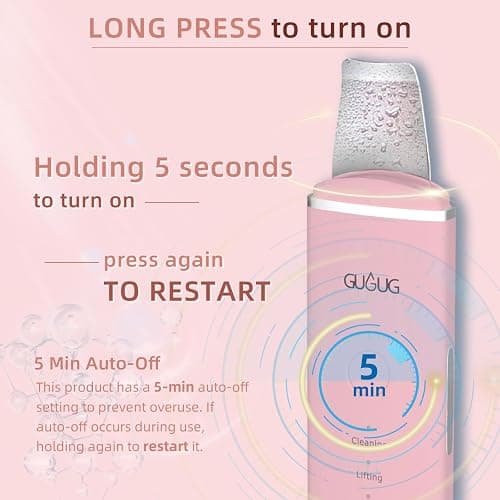 GUGUG Skin Scrubber Face Spatula Skin Spatula Pore Cleaner Blackhead Remover Tools for Facial Deep Cleansing-4 Modes, Pink thumbnail 4