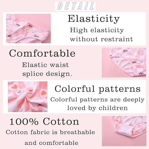 Youlebao Little Girls' Soft Cotton Underwear Breathable Comfort Panty Briefs Toddler Undies (Pack of 12) thumbnail 3